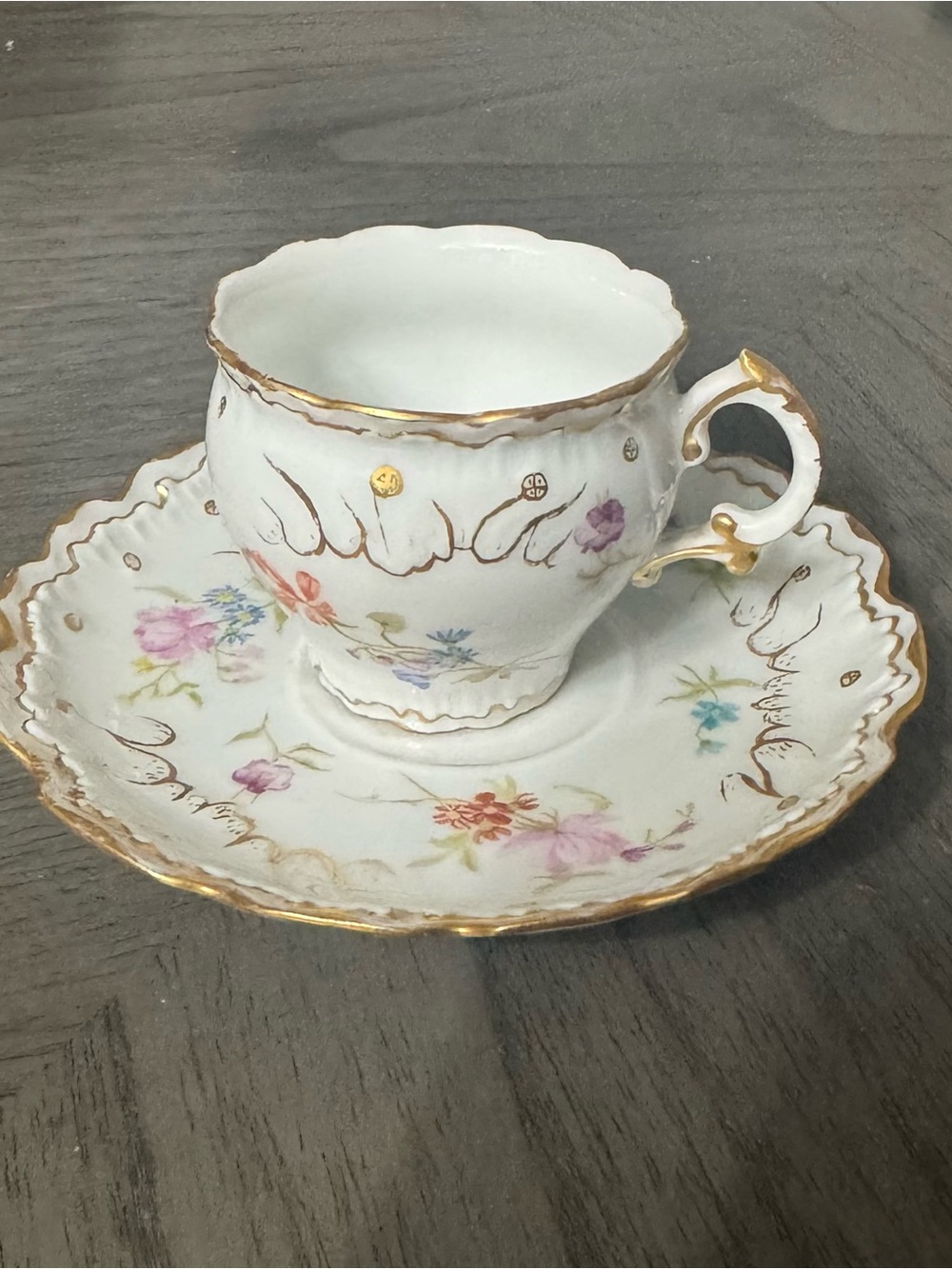 Limoges Handpainted French Depose Demitasse and Saucer